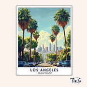 Los Angeles - Travel Poster paint by numbers kit
