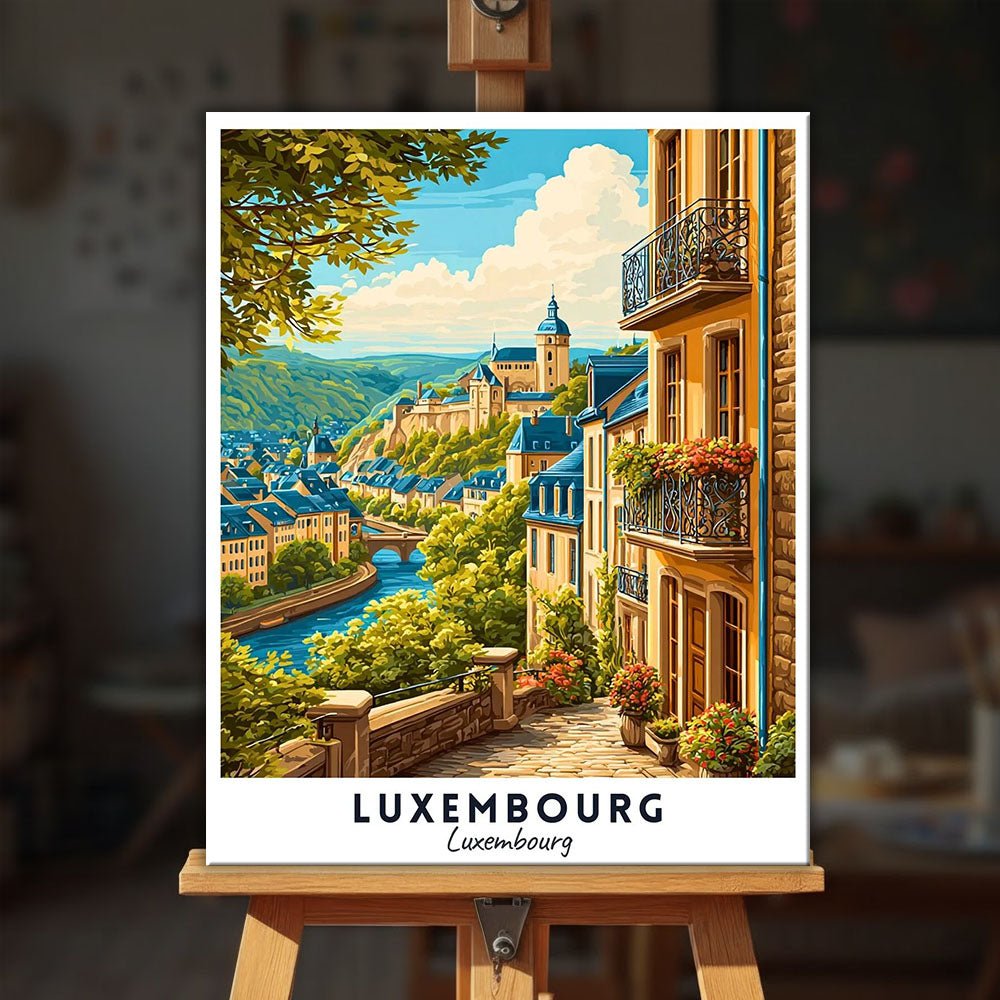 Luxembourg - Travel Poster paint by numbers kit