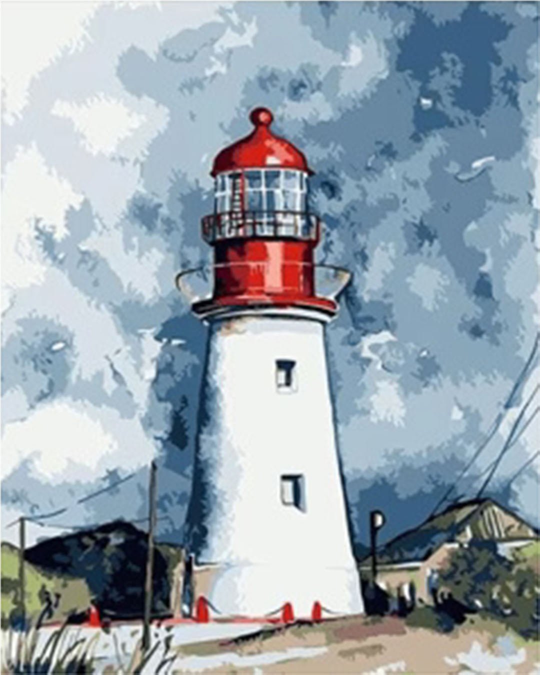 Abstract Lighthouse paint by numbers kit
