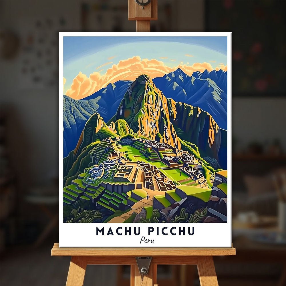 Machu Picchu - Travel Poster paint by numbers kit