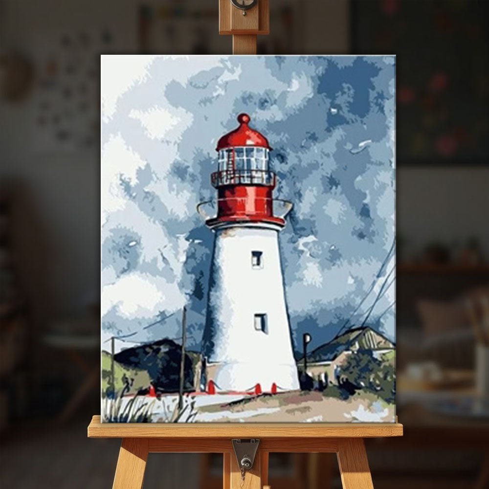 Abstract Lighthouse paint by numbers kit