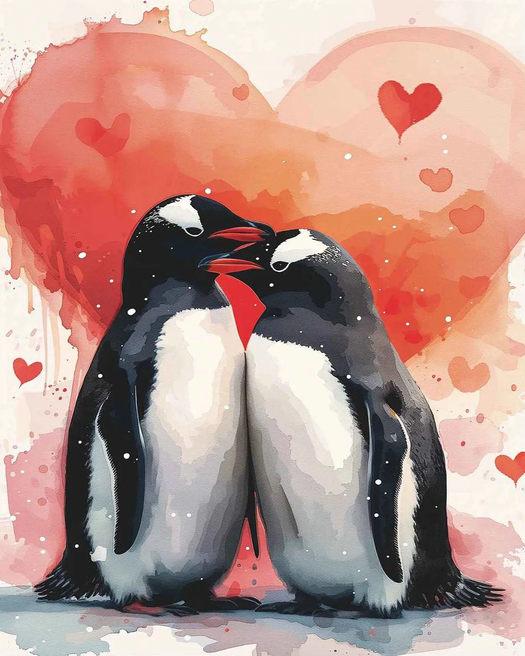 Penguin Love paint by numbers kit