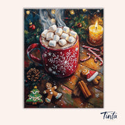 Fireside Cocoa Glow paint by numbers kit