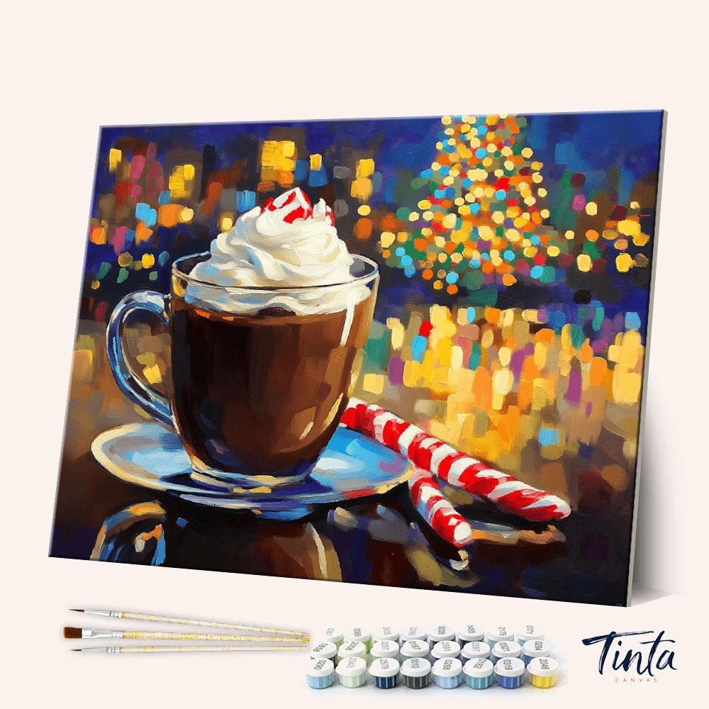 Noche de cacao con luz de la ciudad