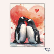 Penguin Love paint by numbers kit