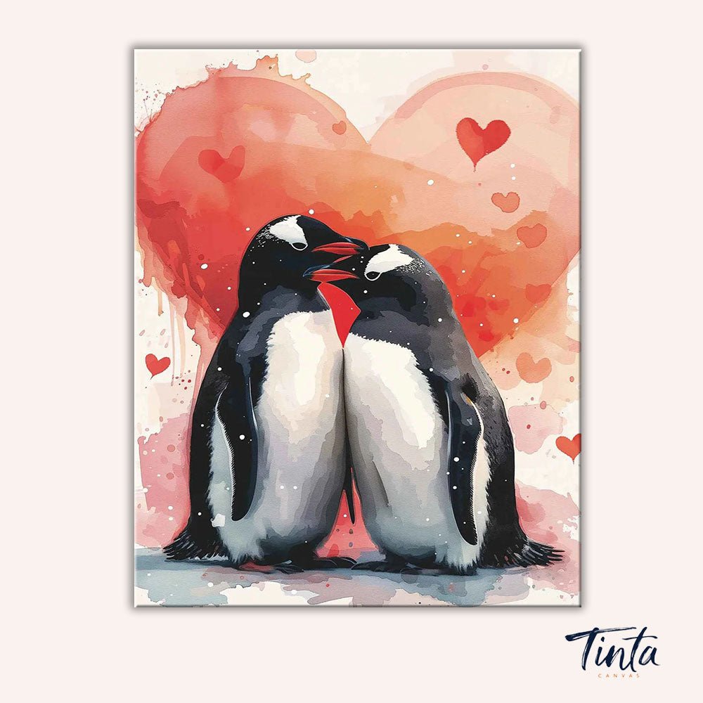 Penguin Love paint by numbers kit