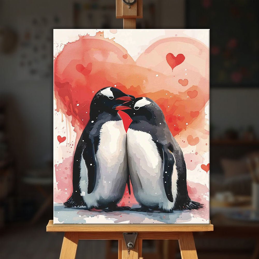 Penguin Love paint by numbers kit
