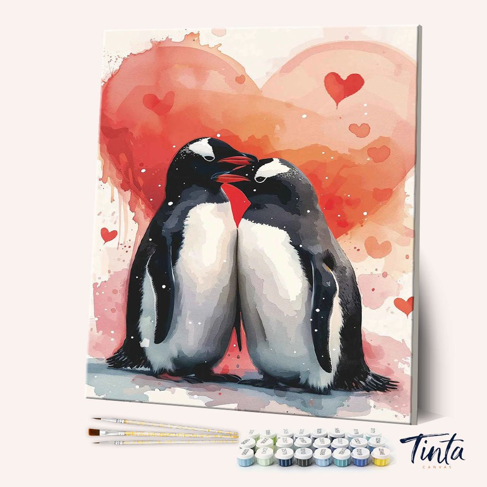 Penguin Love paint by numbers kit
