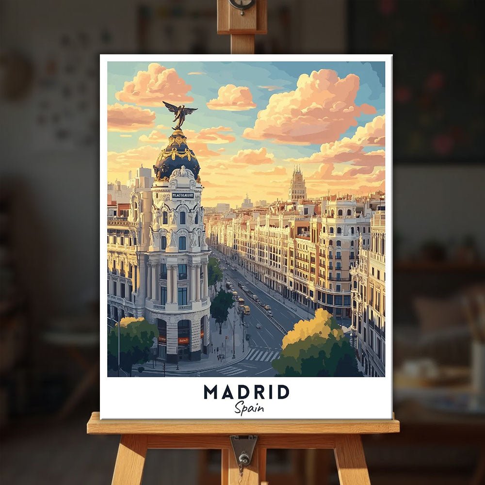 Madrid - Travel Poster paint by numbers kit