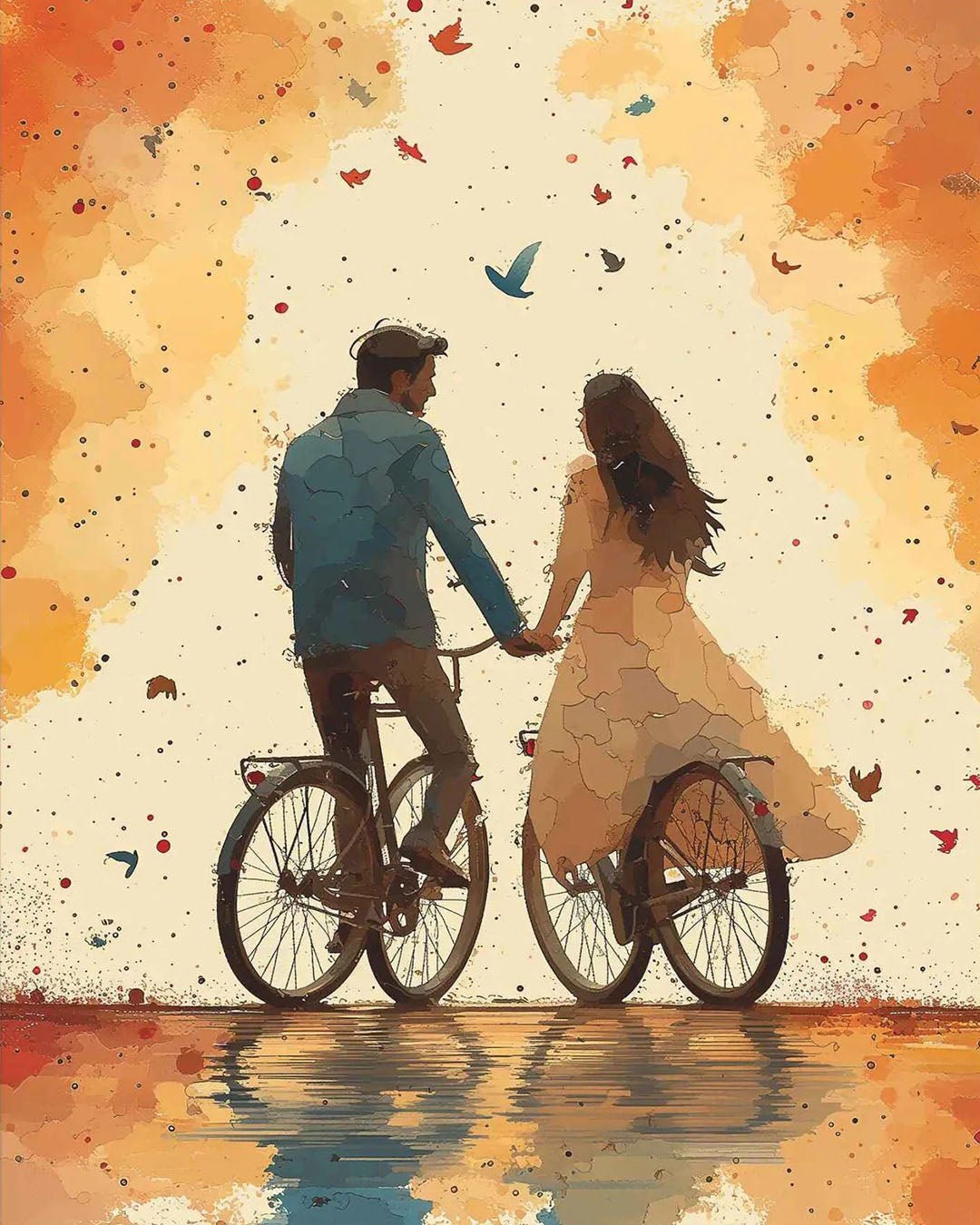 Romantic Autumnal Ride paint by numbers kit