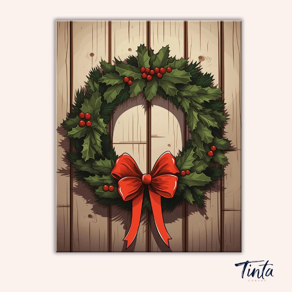 Christmas Wreath paint by numbers kit