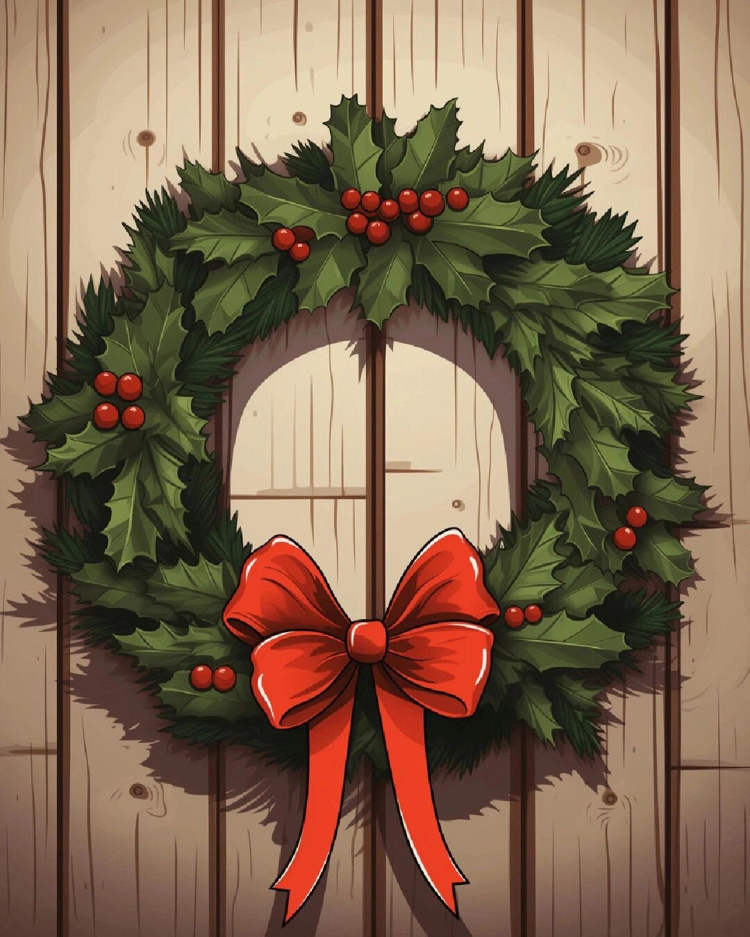 Christmas Wreath paint by numbers kit