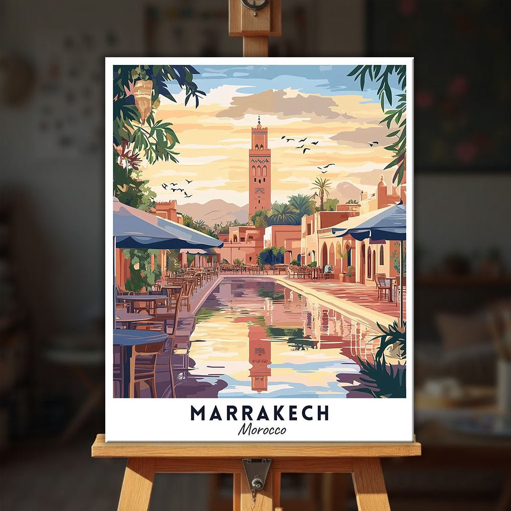 Marrakech - Travel Poster paint by numbers kit