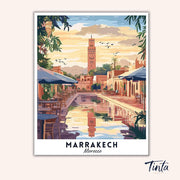 Marrakech - Travel Poster paint by numbers kit