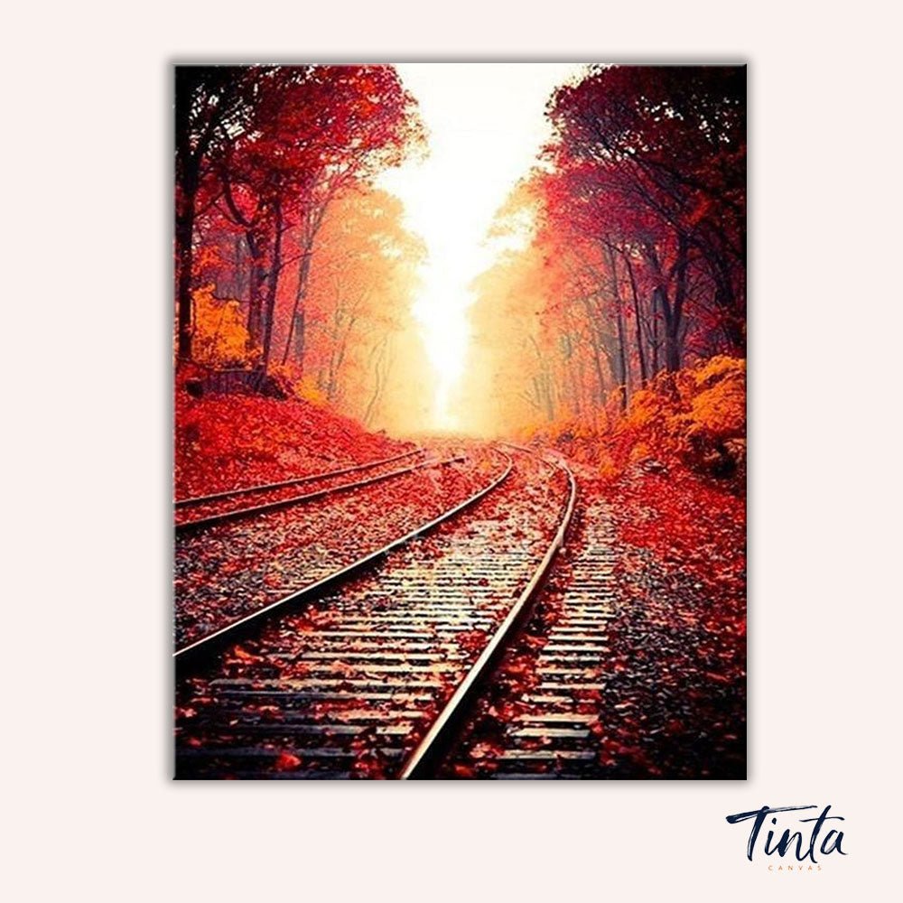 Autumn Railway paint by numbers kit
