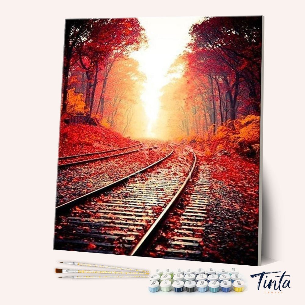 Autumn Railway paint by numbers kit