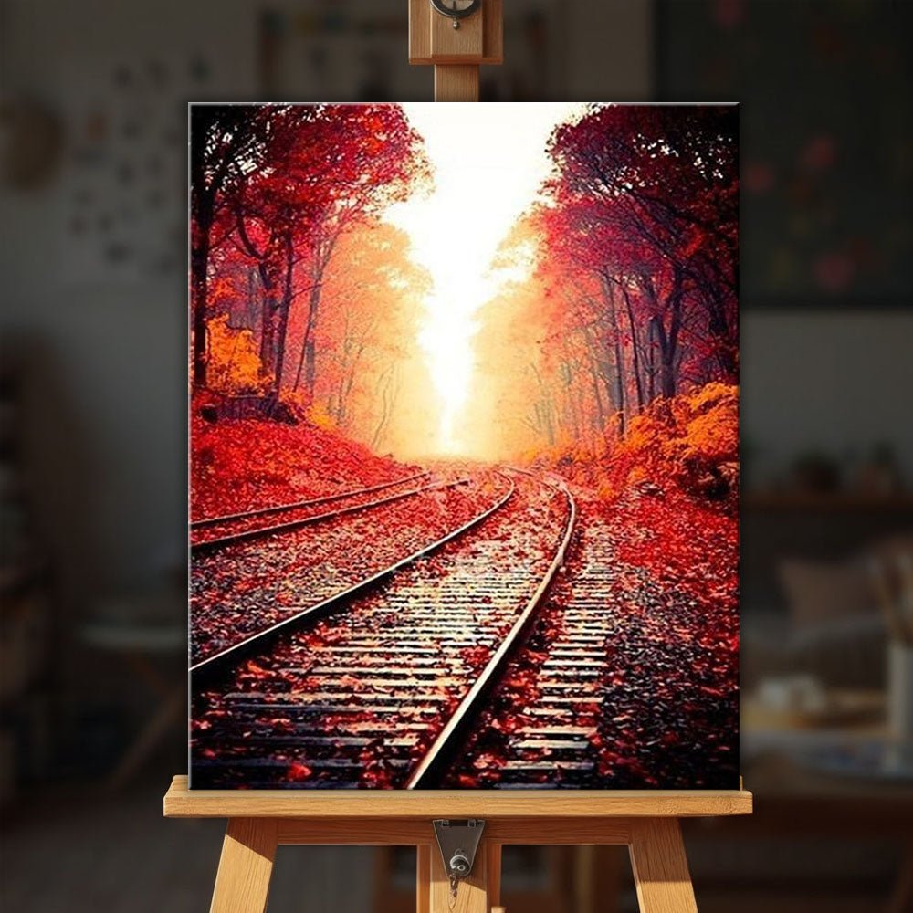 Autumn Railway paint by numbers kit