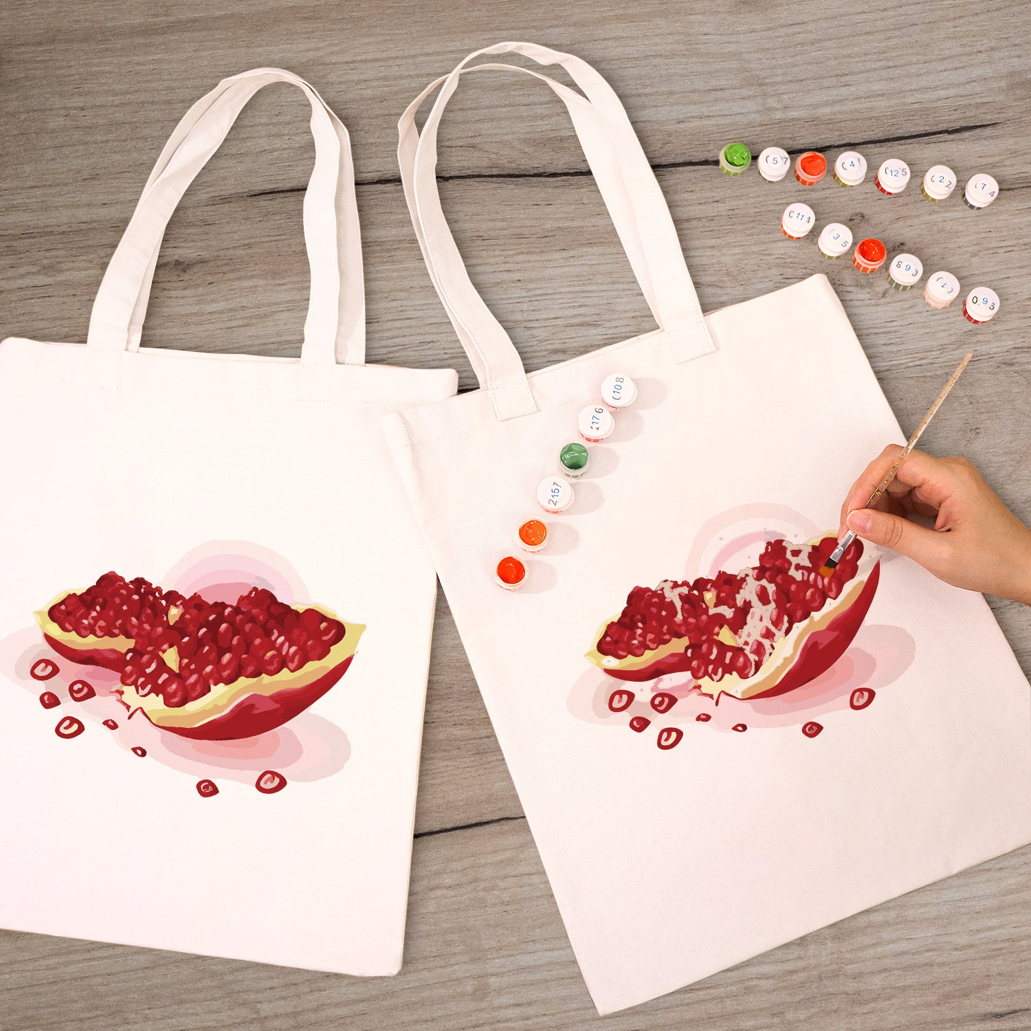 Ruby Pomegranate Carry Bag paint by numbers kit