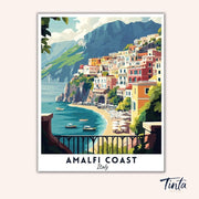 Amalfi Coast - Travel Poster paint by numbers kit