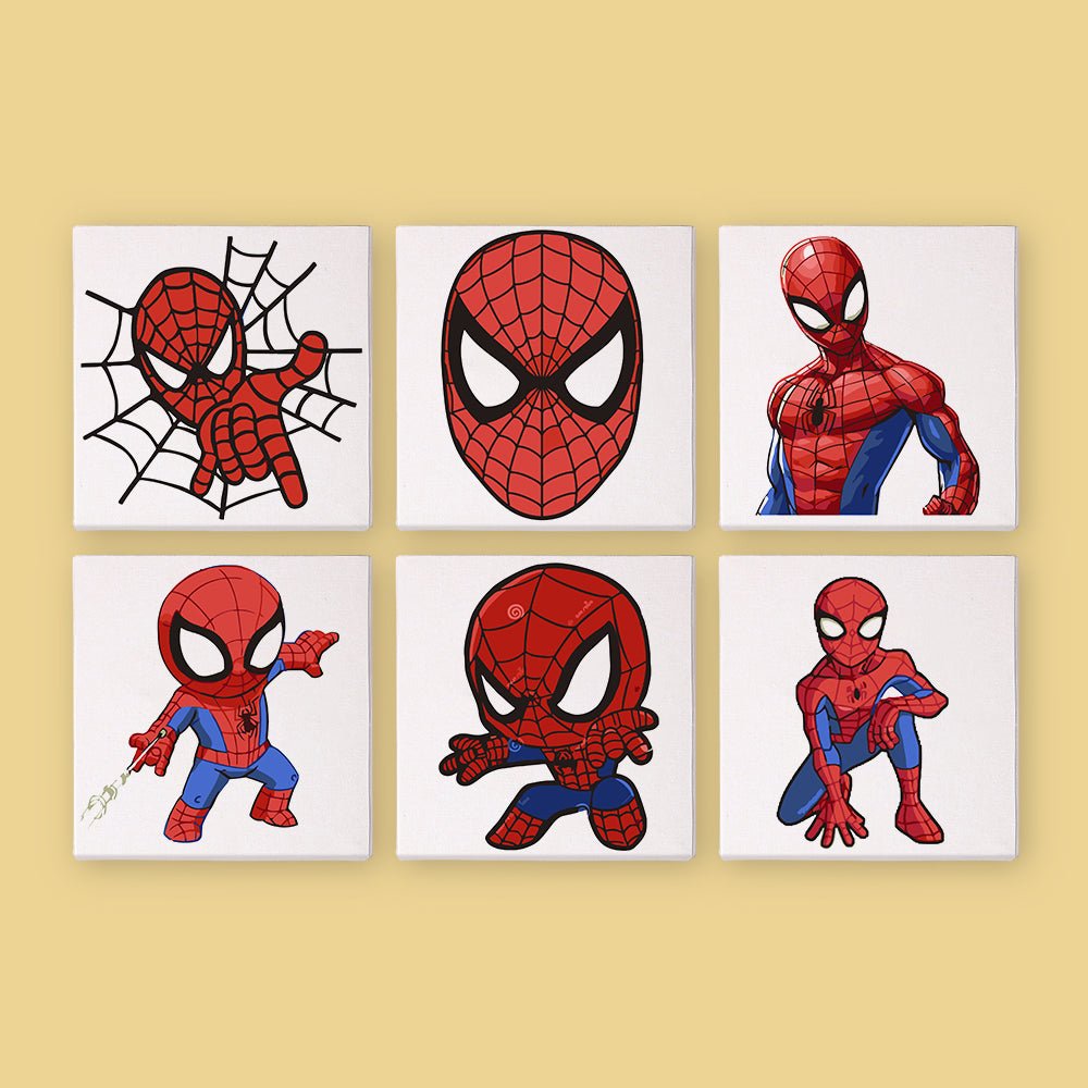 Web Hero Minis - Mini Paint by Numbers Kit (6 Pieces) paint by numbers kit