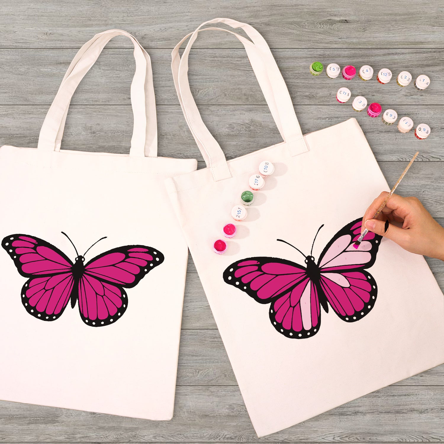 Blush Butterfly Carry Bag paint by numbers kit