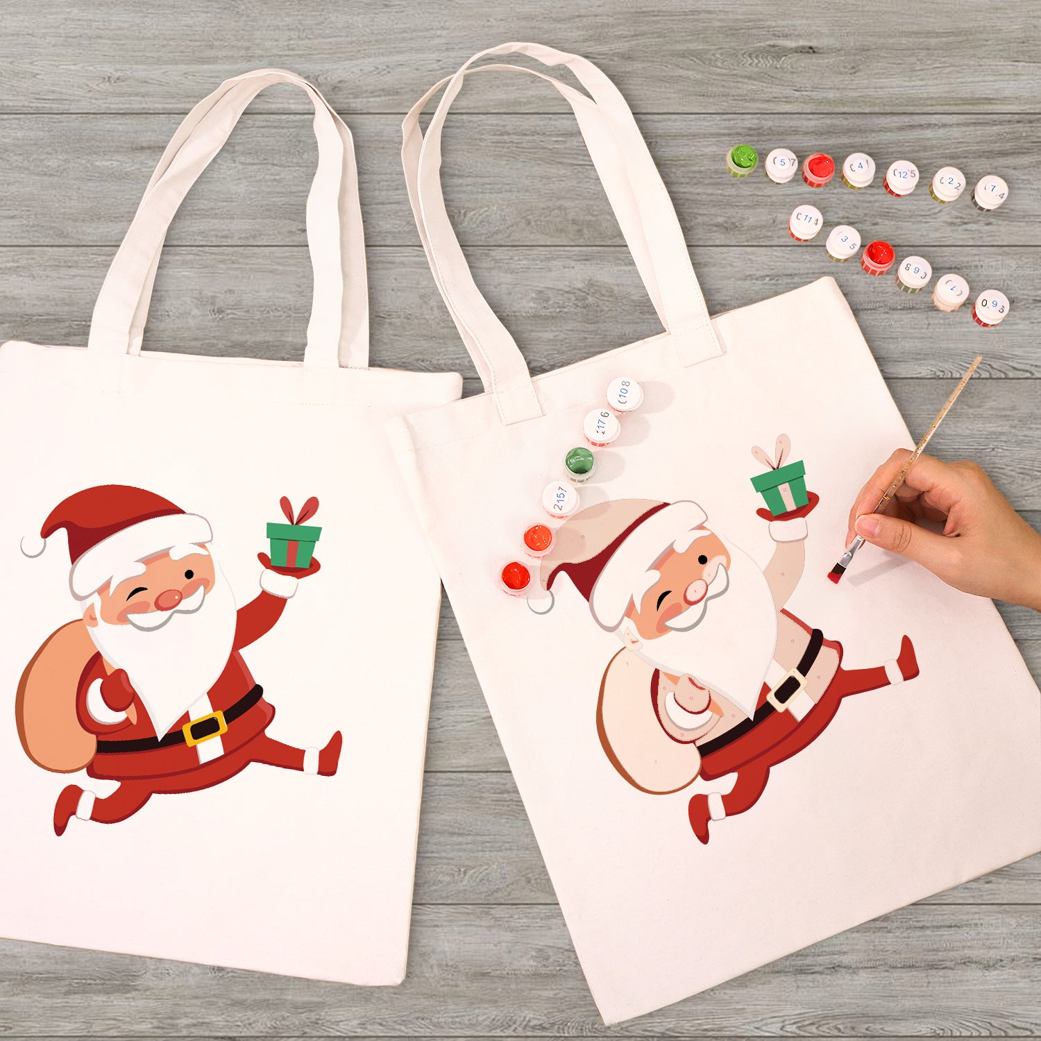 Jolly Santa Carry Bag paint by numbers kit