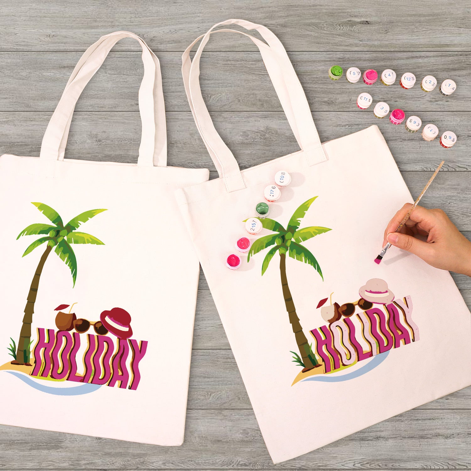 Island Holiday Carry Bag paint by numbers kit