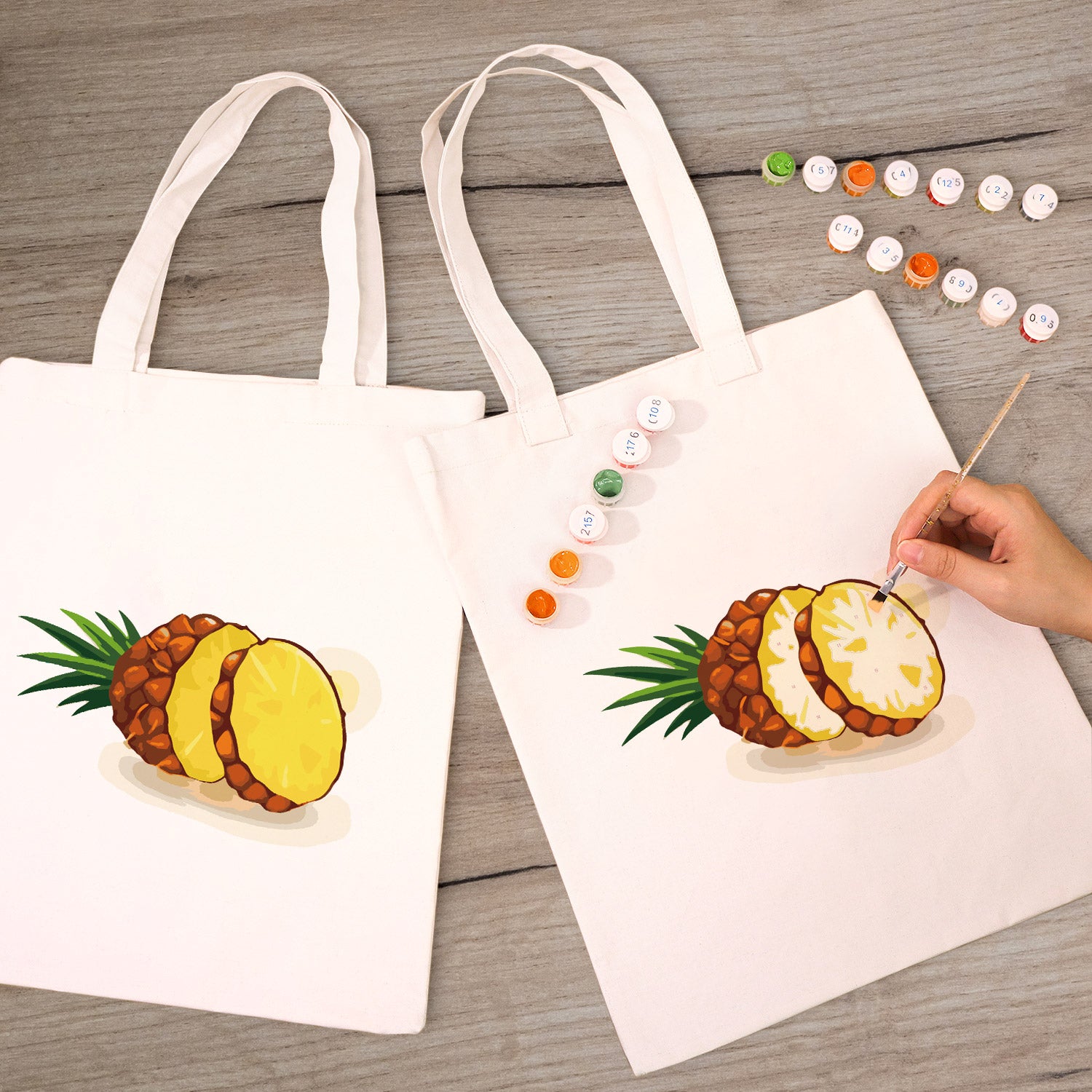 Tropical Pineapple Carry Bag paint by numbers kit