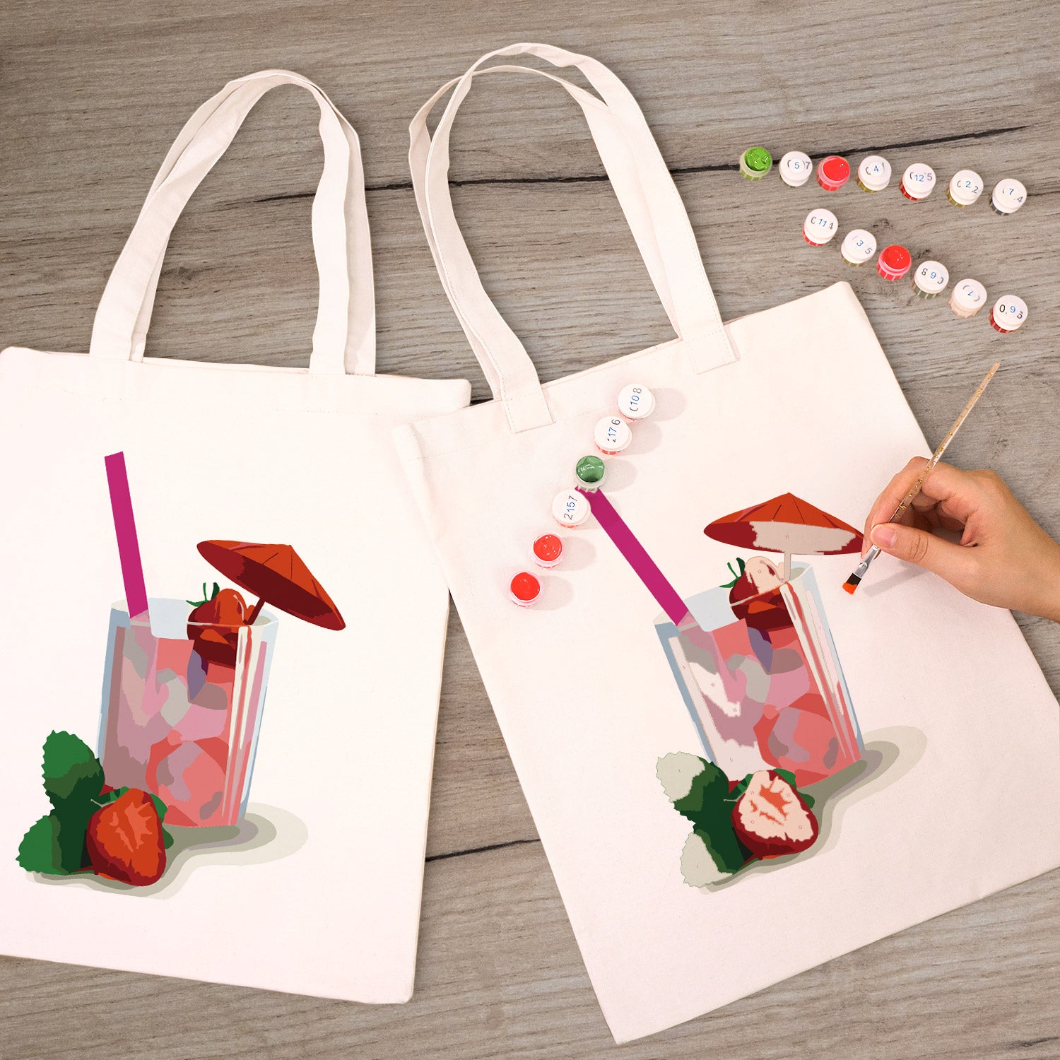 Strawberry Bliss Carry Bag paint by numbers kit