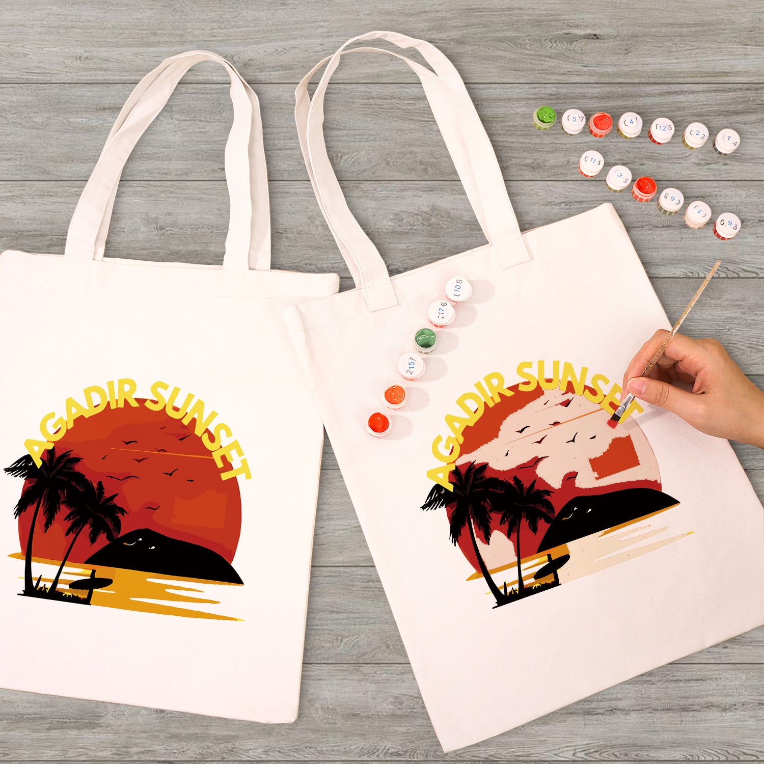 Agadir Sunset Carry Bag paint by numbers kit