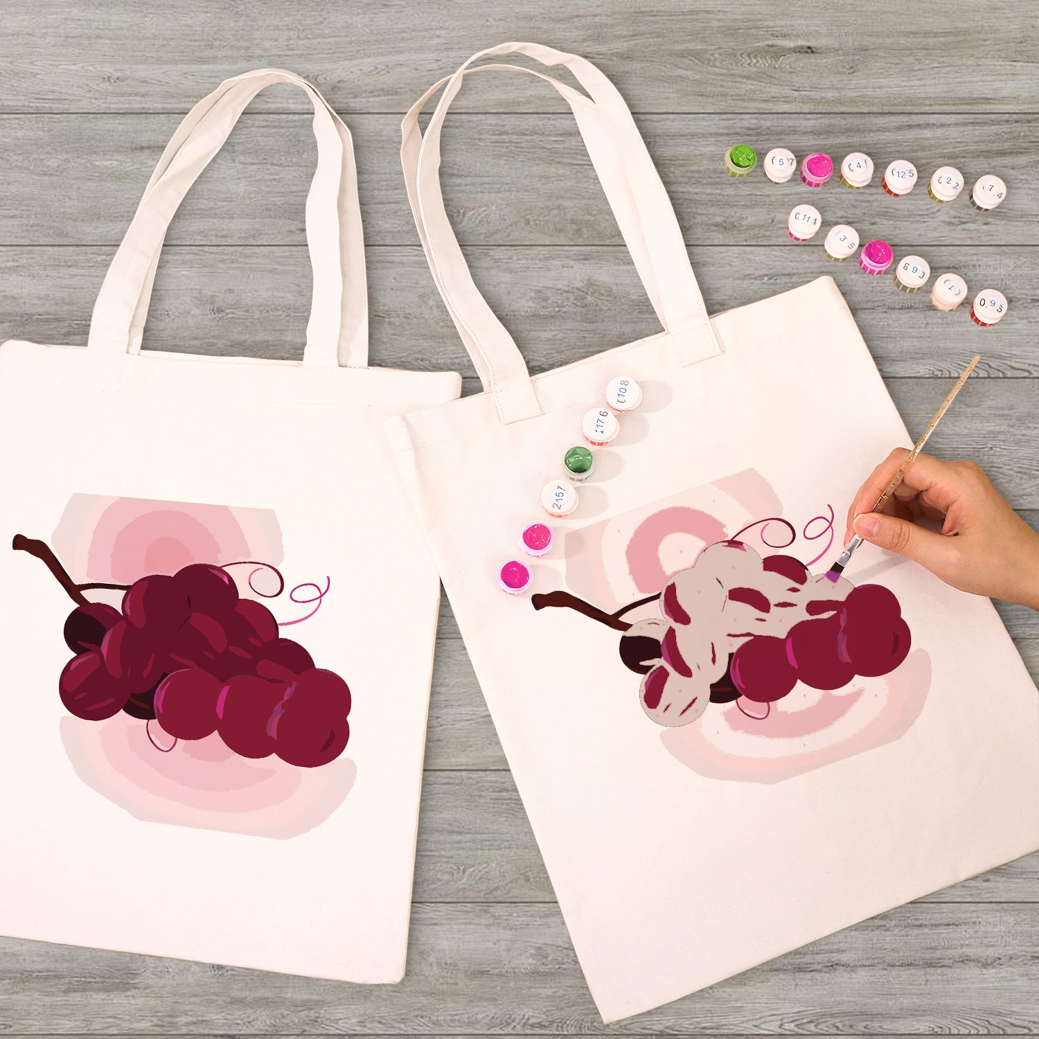 Velvet Grapes Carry Bag paint by numbers kit