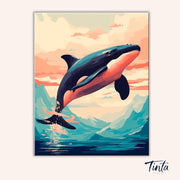 Dolphin Leap paint by numbers kit