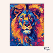 Colorful Lion paint by numbers kit
