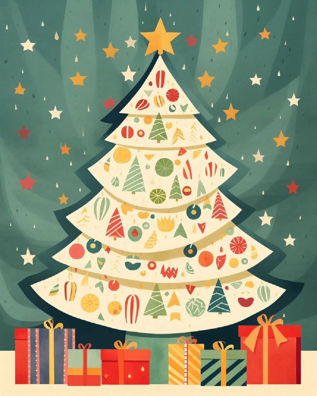Christmas Ornament Tree paint by numbers kit