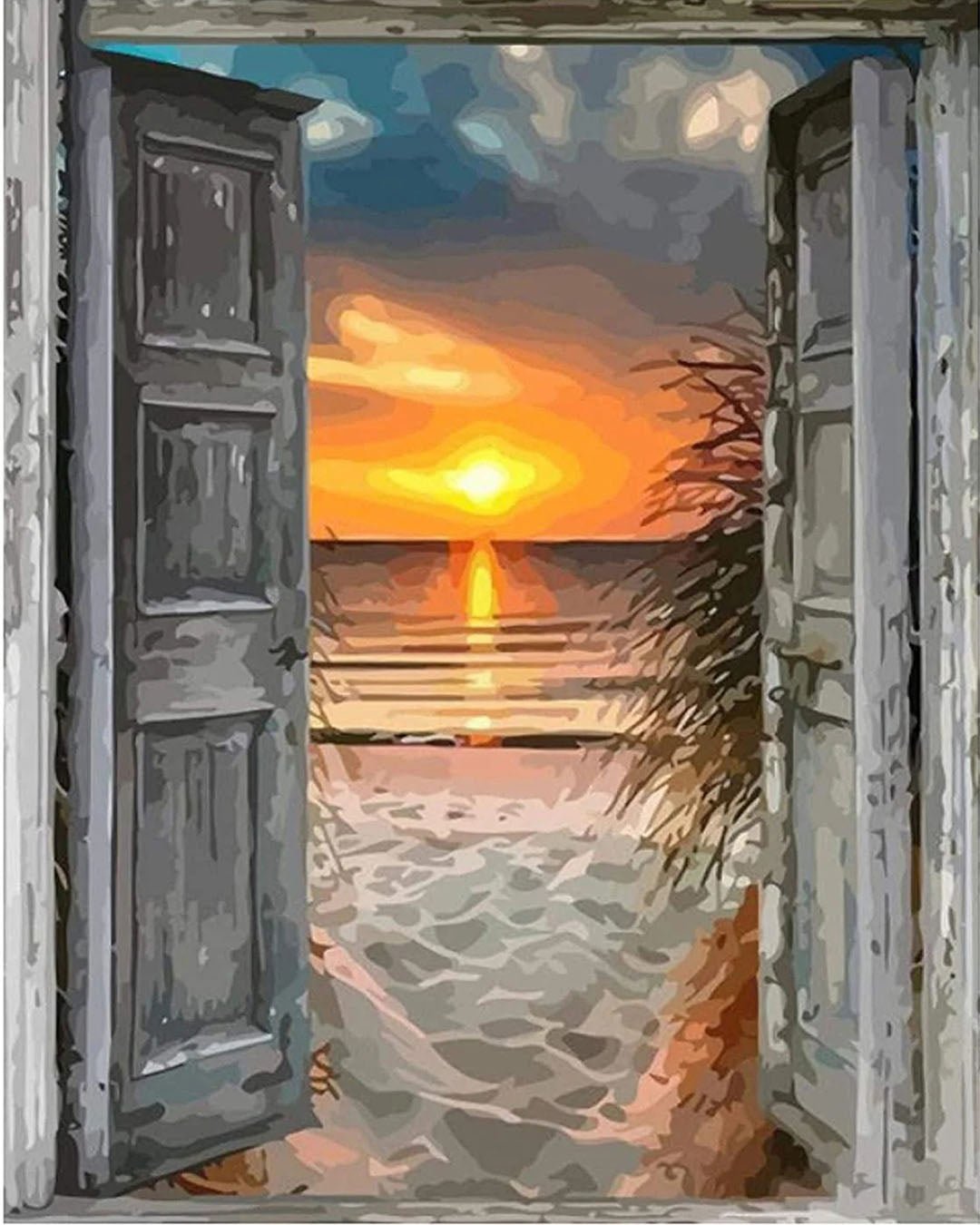Beach Doors paint by numbers kit