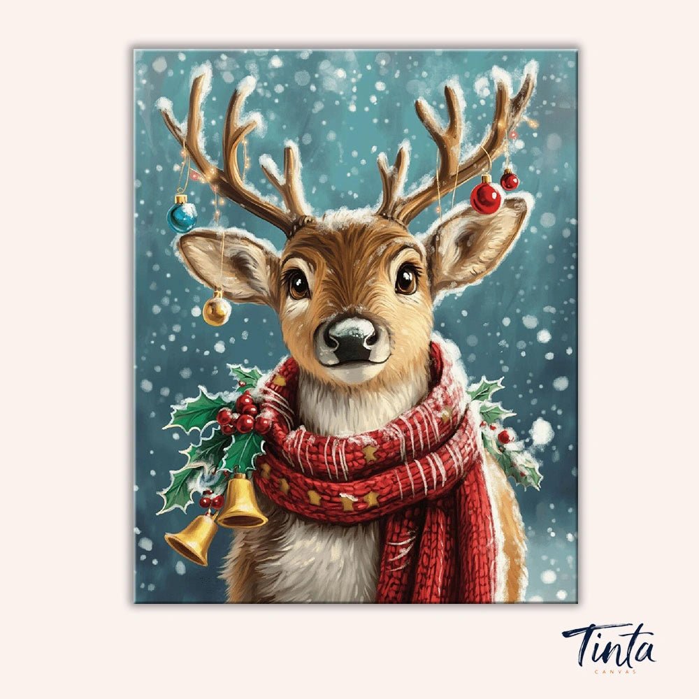 Christmas Reindeer paint by numbers kit