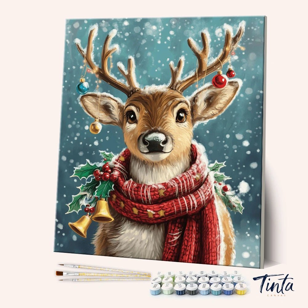 Christmas Reindeer paint by numbers kit
