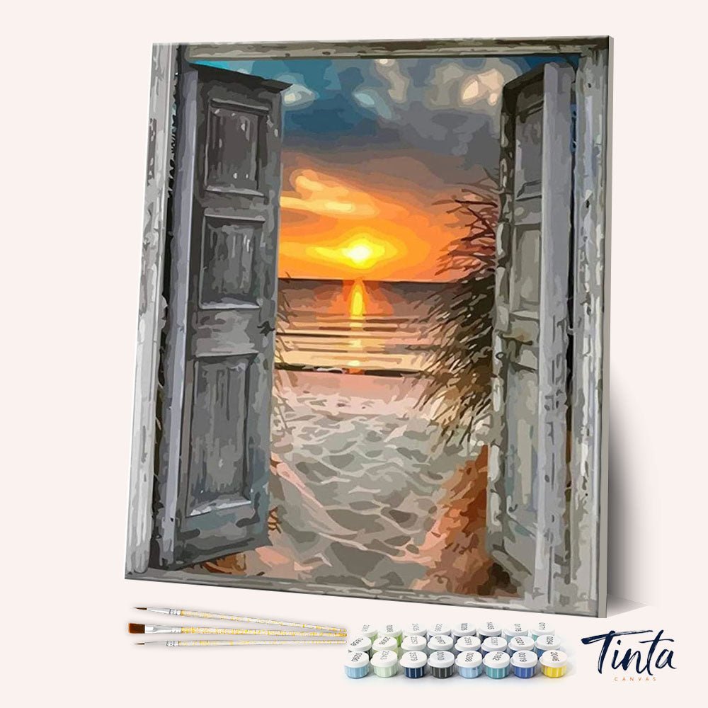 Beach Doors paint by numbers kit