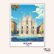 Milan - Travel Poster paint by numbers kit