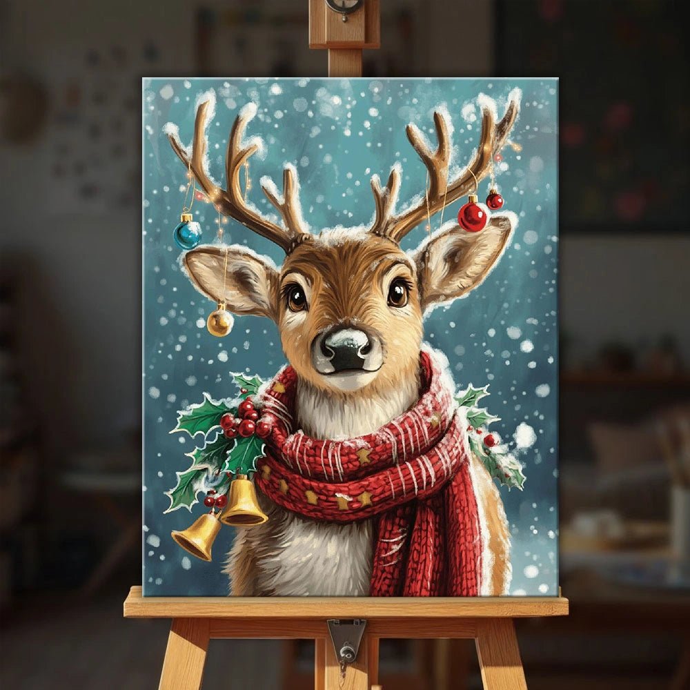Christmas Reindeer paint by numbers kit