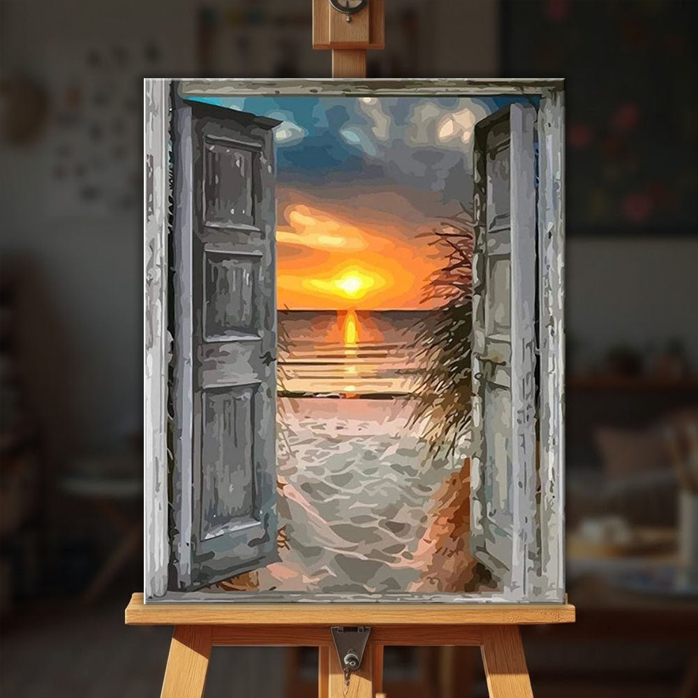Beach Doors paint by numbers kit