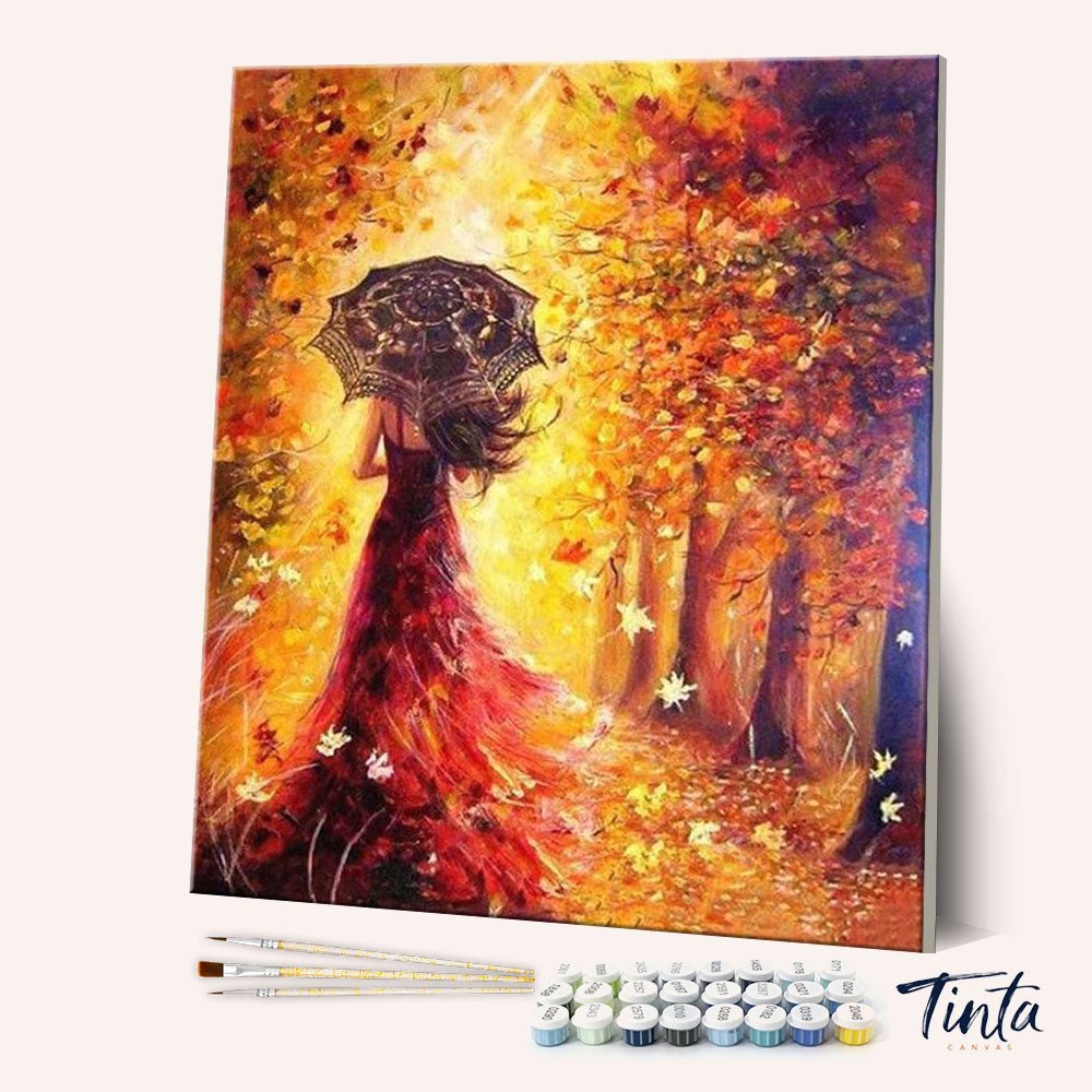 Beautiful Woman in Autumn paint by numbers kit