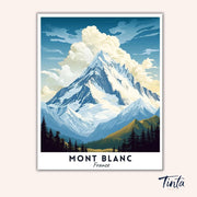 Mont Blanc - Travel Poster paint by numbers kit