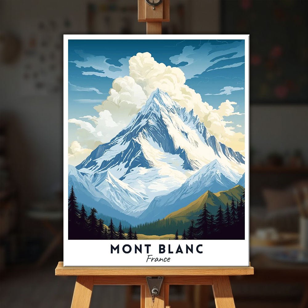 Mont Blanc - Travel Poster paint by numbers kit