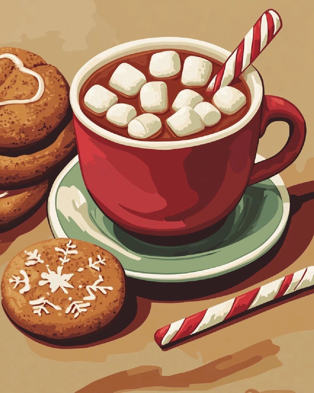 Christmas Cocoa paint by numbers kit