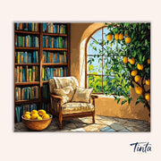 Lemon Reading Nook paint by numbers kit