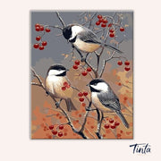 Birds & Red Fruits paint by numbers kit