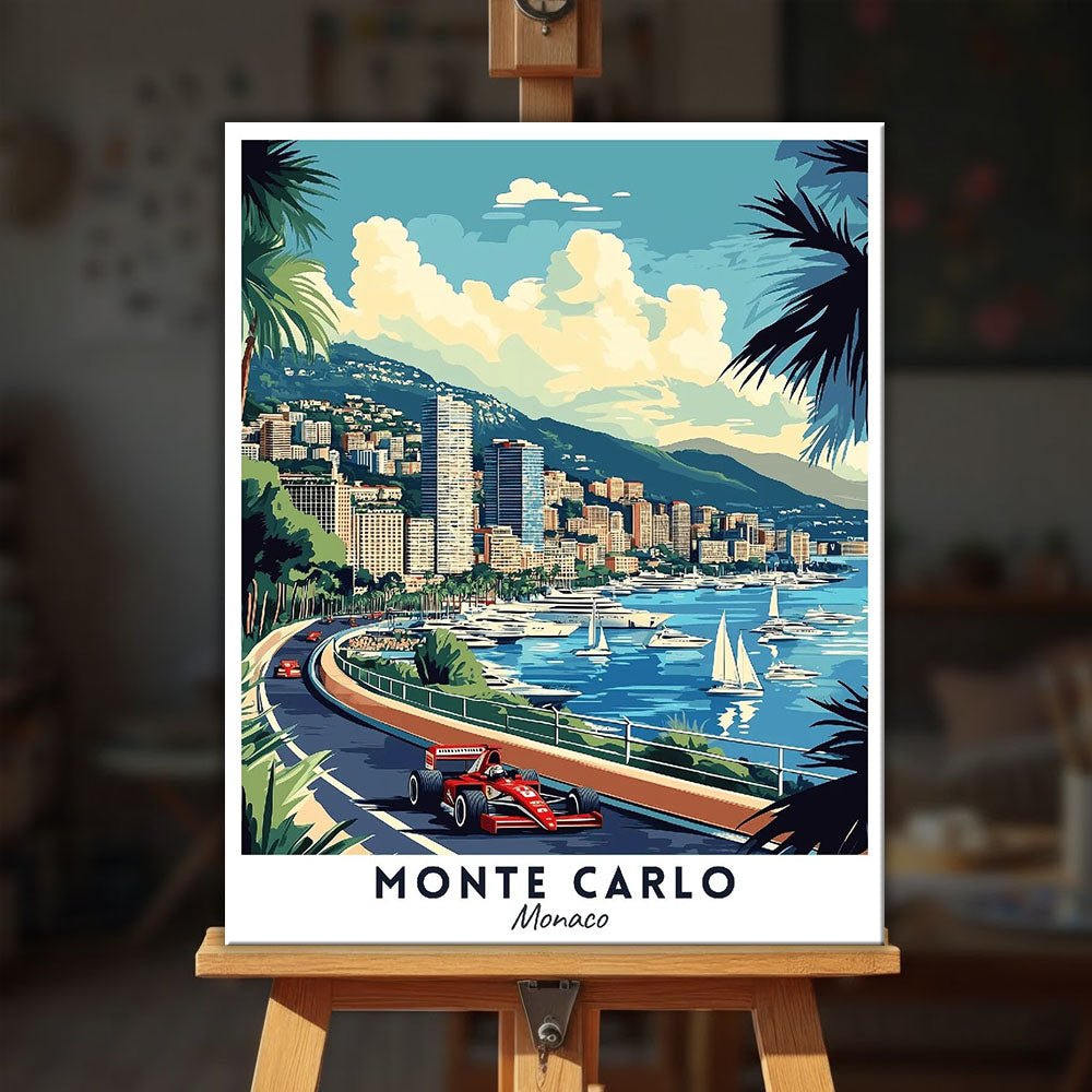 Monte Carlo - Travel Poster paint by numbers kit