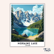 Moraine Lake - Travel Poster paint by numbers kit