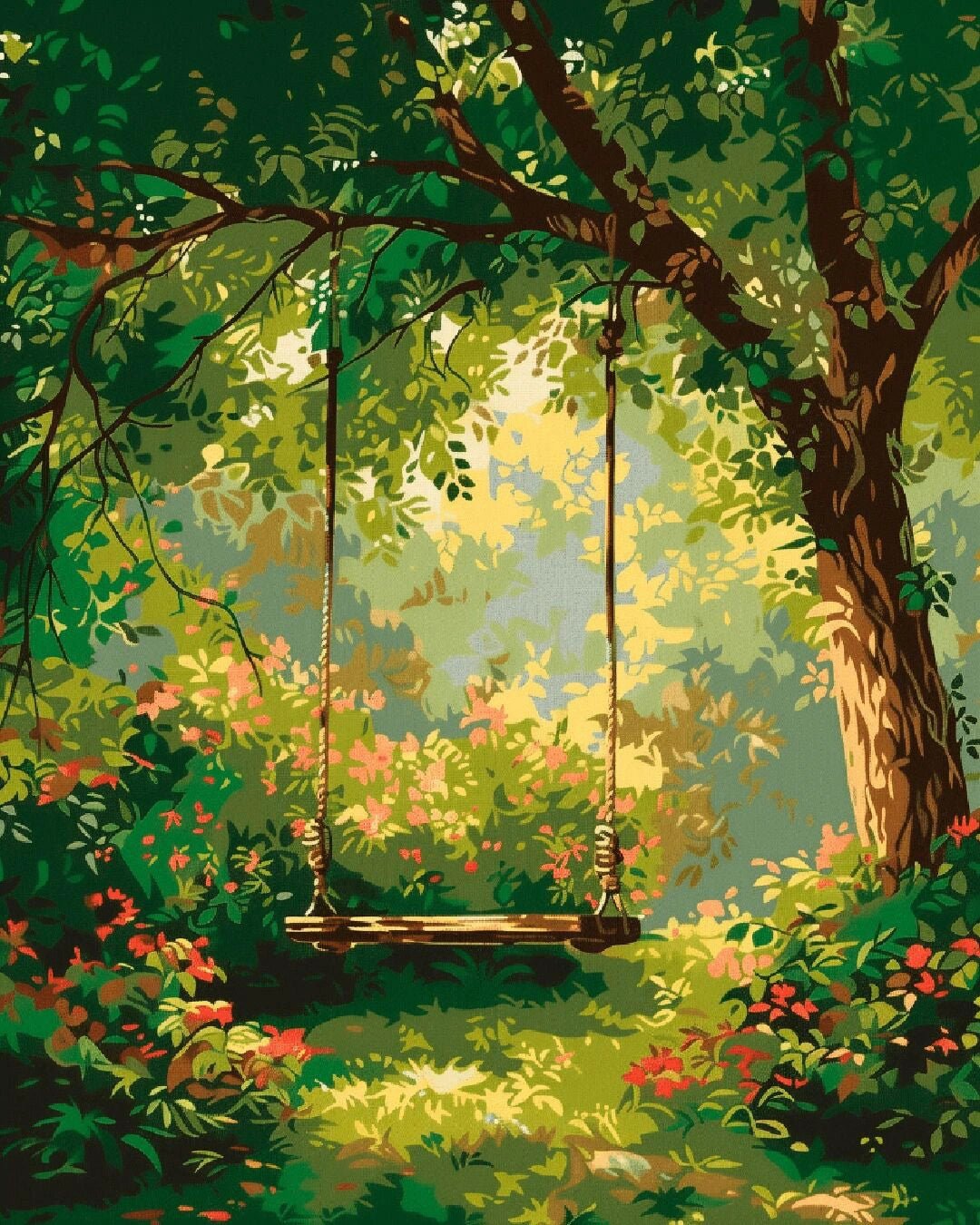 Childhood Swing paint by numbers kit